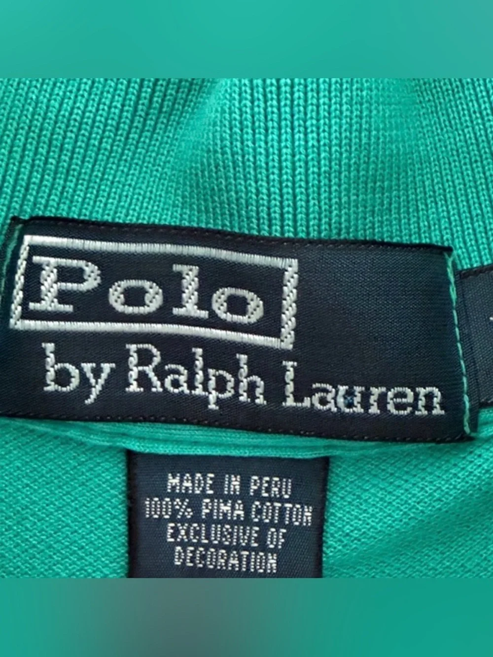 Polo Ralph Lauren Pique Polo Sunset Green Turquoise‎ Size XL